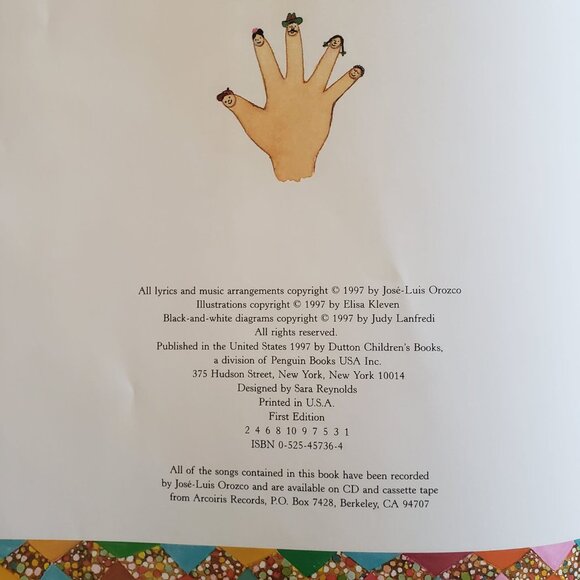 Lot of Diez Deditos / Ten Little Fingers Book + CD By Jose-Luis Orozco (1997) - Picture 2 of 9